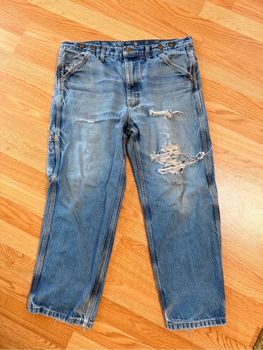 Men's Madsens Distressed Blue Denim Jeans